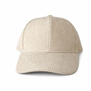 Unisex corduroy baseball cap beige casual